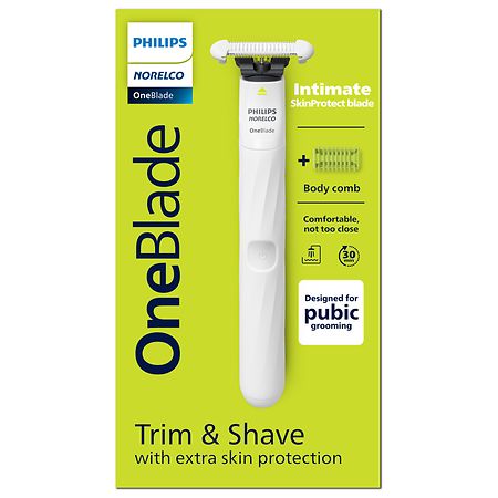 Philips Norelco OneBlade Intimate Pubic Groomer (QP1924/ 70) White