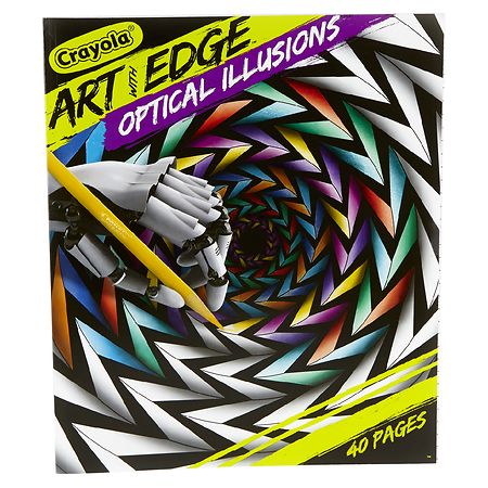 Art With Edge Adult Coloring Book, Optical Illusions Coloring Pages, 40 Pages