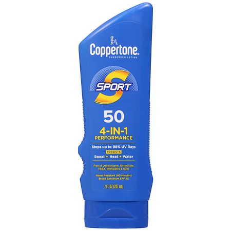 Coppertone Sport Broad Spectrum SPF 50 4-in-1 Performance Sunscreen Lotion
