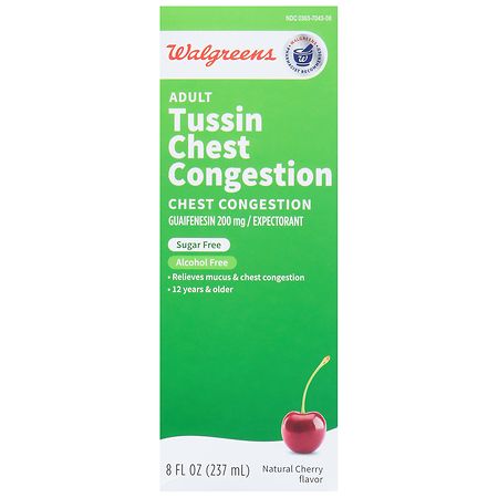 Walgreens Adult Tussin Chest Congestion Liquid Natural Cherry