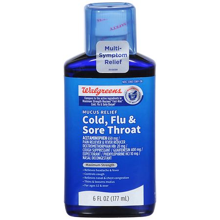 Walgreens Cold, Flu & Sore Throat, Maximum Strength