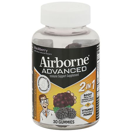 Airborne Advanced Immune Support Gummies Blackberry