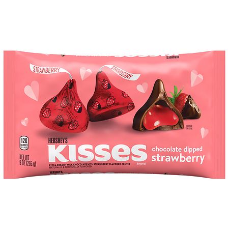 Hershey's Kisses Valentine's Day Candy, Bag Chocolate Dipped Strawberry