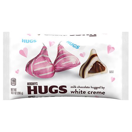 Hershey's Hugs Valentine's Day Candy, Bag Milk Chocolate and White Creme