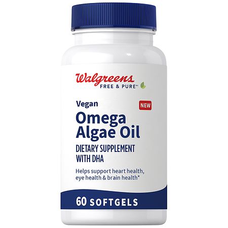 Walgreens Free & Pure Vegan Omega Algae Oil with DHA Softgels