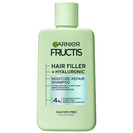 Garnier Fructis Hair Filler Moisture Repair Shampoo For Curly, Wavy Hair, With Hyaluronic Acid