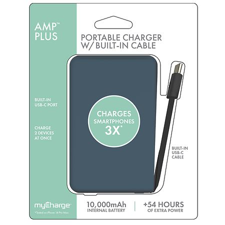 MyCharge AMP Plus 10K With Built-In USB-C Cable