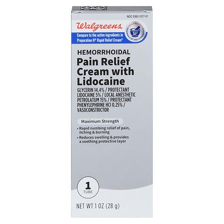 Walgreens Hemorrhoidal Pain Relief Cream with Lidocaine