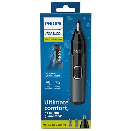 Philips Norelco Nose Trimmer 3000 for Nose/ Ears/ Eyebrows (NT3600/ 62) Black
