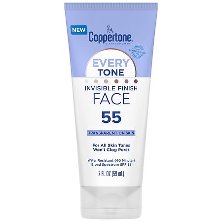 Coppertone Every Tone Invisible Finish Sunscreen Face Lotion SPF 55