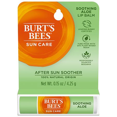 Burt's Bees Sun Care Lip Balm, After Sun Soother, 100% Natural Origin Soothing Aloe