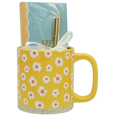 Festive Voice Yellow Daisy Mug and Notebook Set
