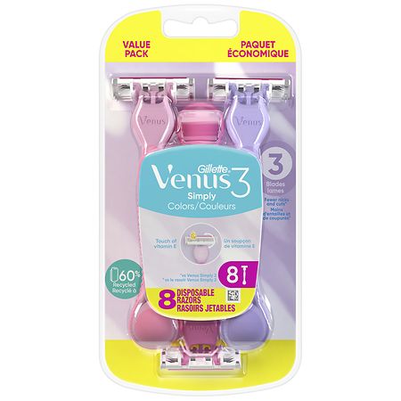 Gillette Venus Simply 3 Colors Disposable Razors