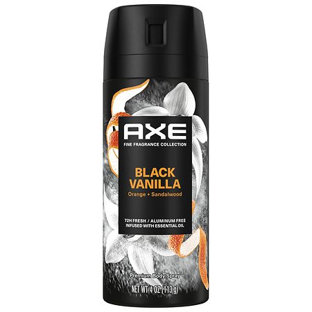 AXE Fine Fragrance Collection Premium Body Spray 72 Hour Odor Protection Black Vanilla with Orange + Sandalwood