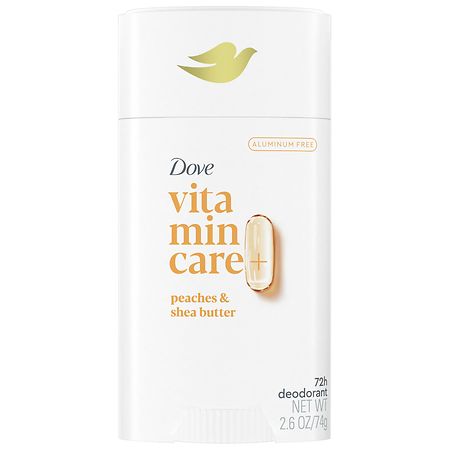 Dove VitaminCare+ Aluminum Free Deodorant Stick for Women Peaches & Shea Butter