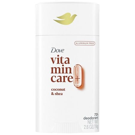 Dove VitaminCare+ Aluminum Free Deodorant Stick for Women Coconut & Shea