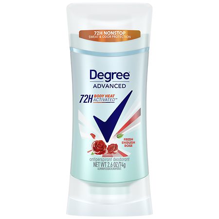 Degree Advanced Protection Antiperspirant Deodorant Stick 72-Hour Sweat and Odor Protection Fresh English Rose