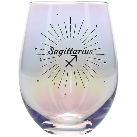 Festive Voice Sagittarius Zodiac Wine Glass