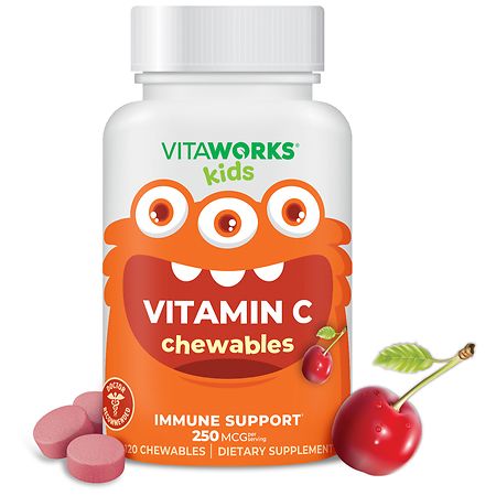 VitaWorks Kids Vitamin C 250 mg - Immune Support - Chewables Tart Cherry