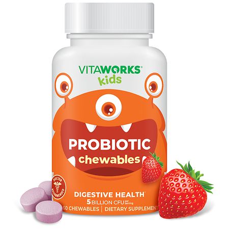 VitaWorks Kids Probiotic 5 Billion CFU - Digestive Health - Chewables Mixed Berry