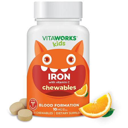 VitaWorks Kids Iron + Vitamin C Chewables Orange