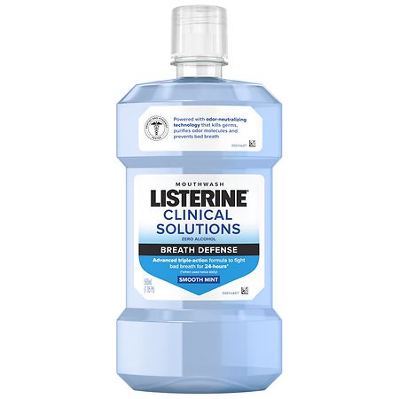Listerine Breath Defense Alcohol-Free Mouthwash Smooth Mint