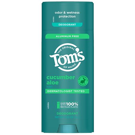 Tom's of Maine Natural Deodorant for Women and Men Aluminum Free Cucumber Aloe