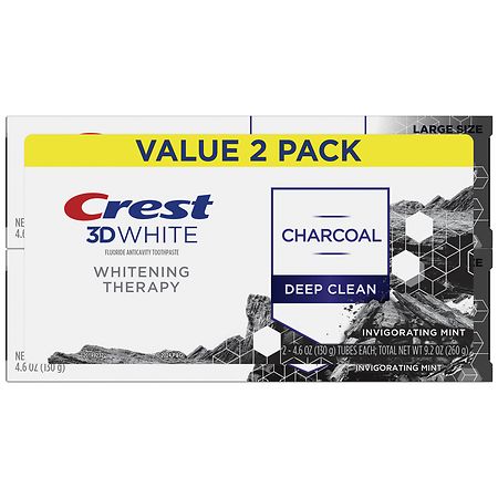 Crest 3D White Whitening Therapy Charcoal Deep Clean Toothpaste Invigorating Mint