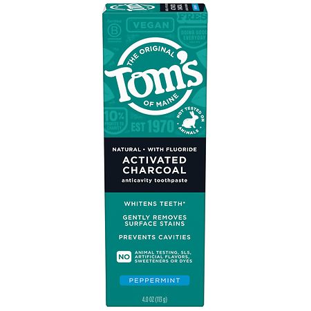 Tom's of Maine Natural Activated Charcoal Toothpaste with Fluoride