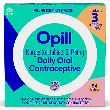 Opill Daily Birth Control Pill, Over-the-Counter, Full Prescription Strength