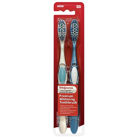 Walgreens Premium Whitening Toothbrush, Medium