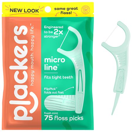 Plackers Dental Flossers, Fold-Out Toothpick Fresh Mint Flavor