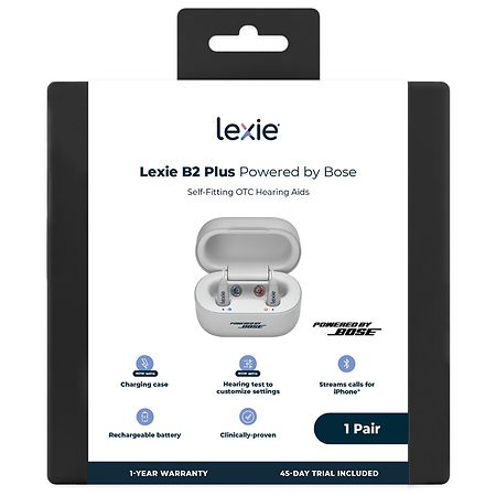 Lexie Hearing B2 Plus OTC Rechargeable Self-Fitting Hearing Aids Powered by Bose for Adults