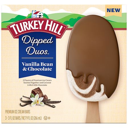Turkey Hill Dipped Duos Premium Ice Cream Bars Vanilla Bean & Chocolate