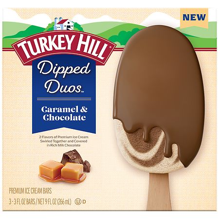 Turkey Hill Dipped Duos Premium Ice Cream Bars Caramel & Chocolate