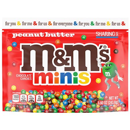 M&M's Minis Peanut Butter Milk Chocolate Candy, Sharing Size, Resealable