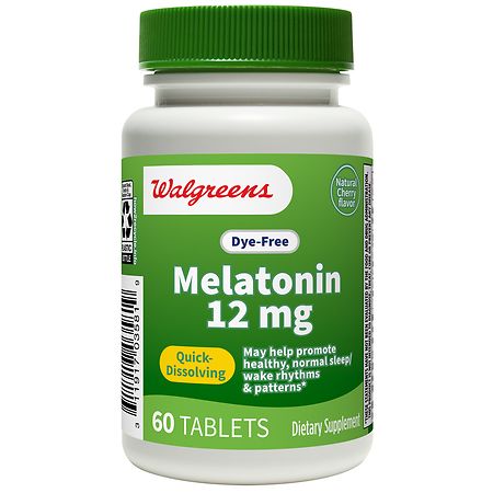 Walgreens Dye-Free Melatonin 12mg Tablets