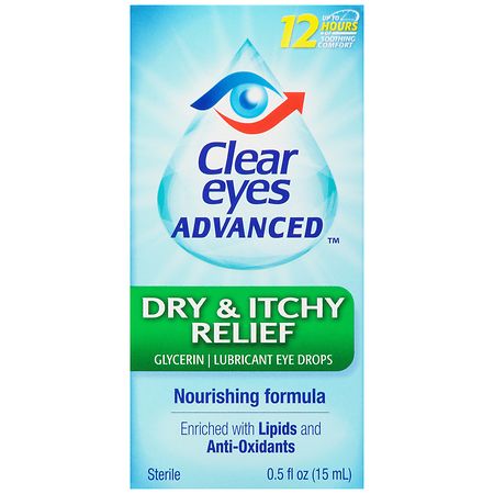 Clear Eyes Advanced Dry & Itchy Relief Lubricant Eye Drops