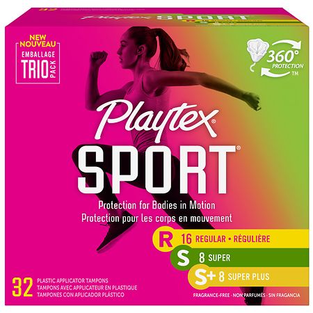 Playtex Sport Tampons Regular, Super, Super Plus Absorbency  Multipack Unscented