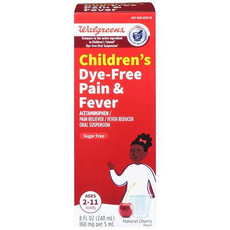 Walgreens Children's Dye-Free Pain & Fever Natural Cherry