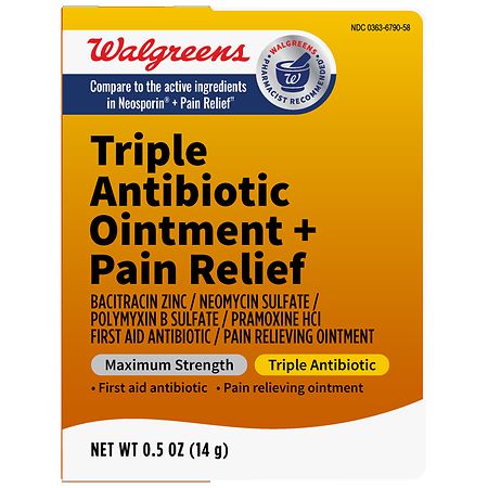 Walgreens Maximum Strength First Aid Triple Antibiotic Pain Relieving Ointment