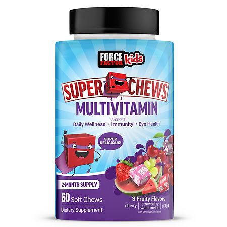 Force Factor Kids Super Chews Multivitamin 3 Fruity Flavors