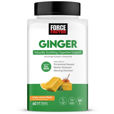 Force Factor Ginger, Naturally Soothing Digestive Support Honey Lemon