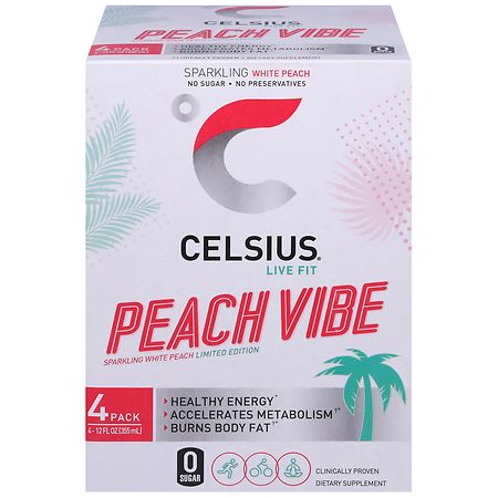 Celsius Live Fit Energy Drink Peach Vibe