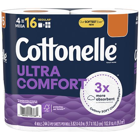 Cottonelle Ultra Comfort Toilet Paper, Strong Toilet Tissue Mega Rolls
