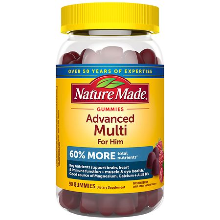 Nature Made Advanced Multivitamin Gummies For Him with Magnesium
