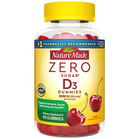 Nature Made Zero Sugar Vitamin D3 Gummies Immune & Bone Support