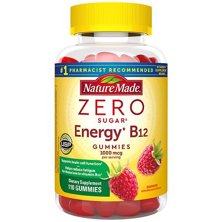 Nature Made Zero Sugar Energy Vitamin B12 Gummies Brain Support