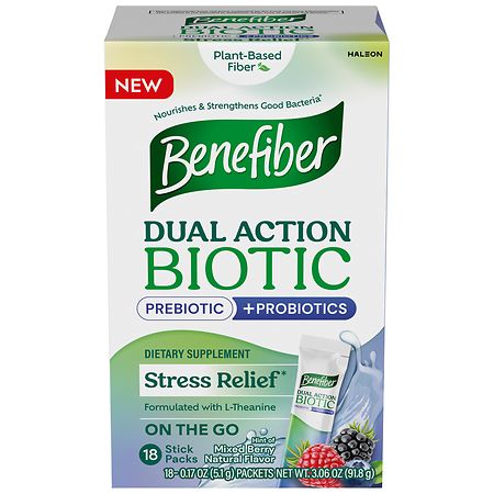 Benefiber Dual Action Biotic Plus Stress Relief Mixed Berry
