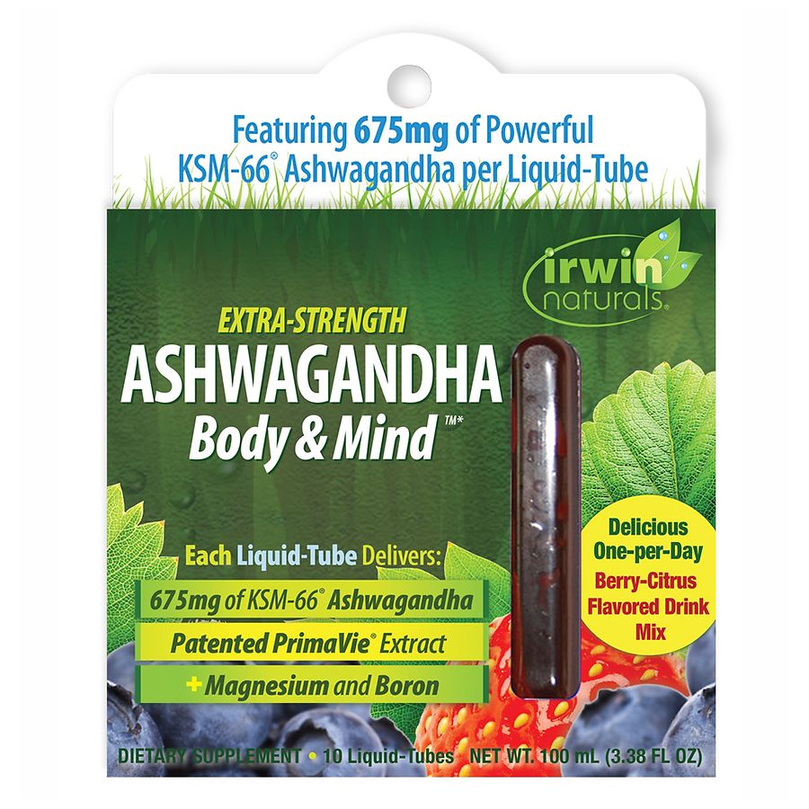 Irwin Naturals Extra Strength Ashwagandha Body Mind Liquid Tubes